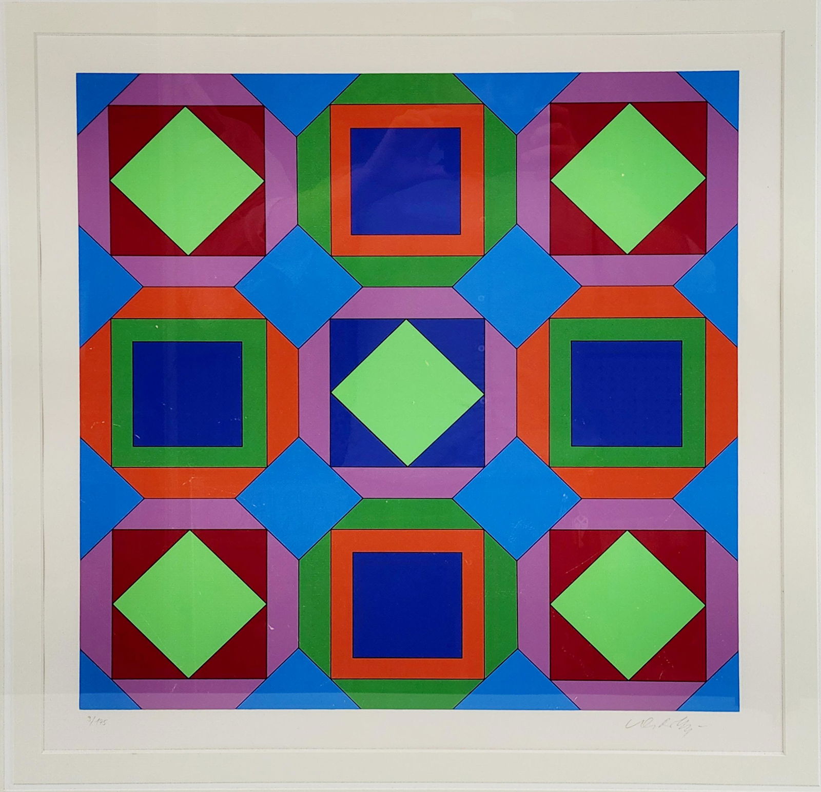 Victor Vasarely Folkokta Color Serigraph Signed & Limited (1 of 9)