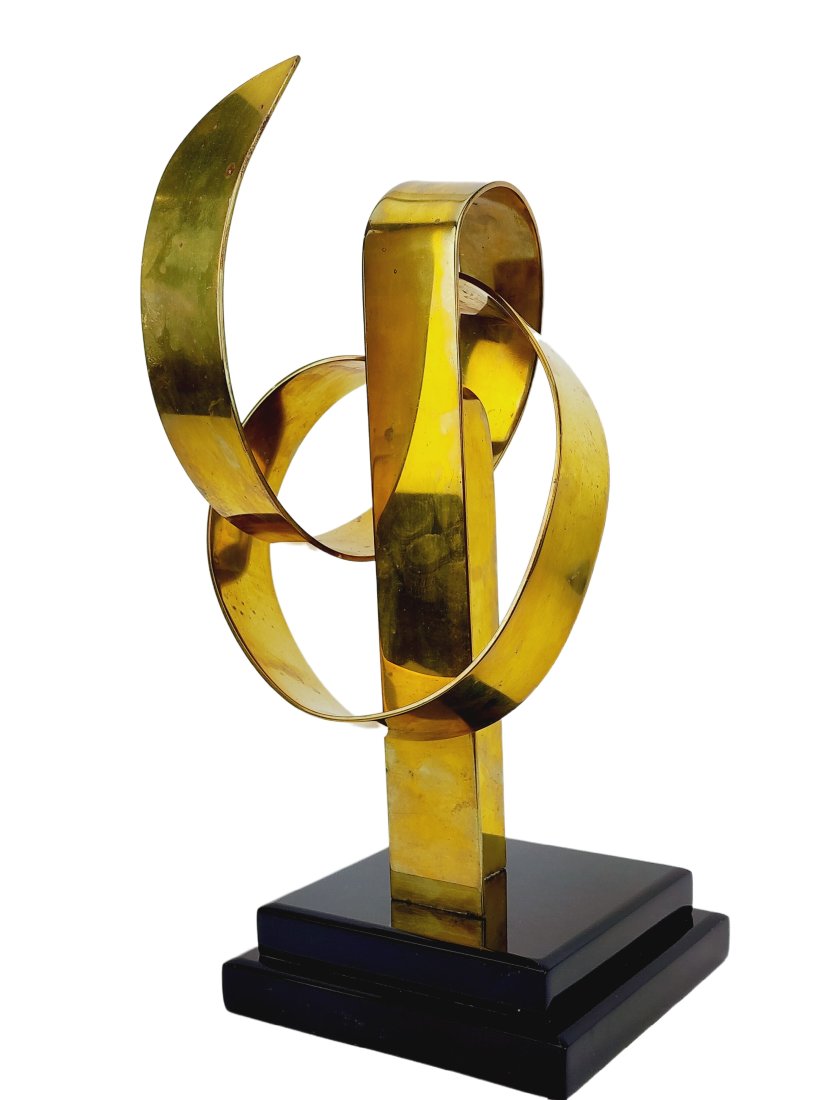 Hivo G. Van Teal Abstract Brass Ribbon Sculpture (1 of 9)