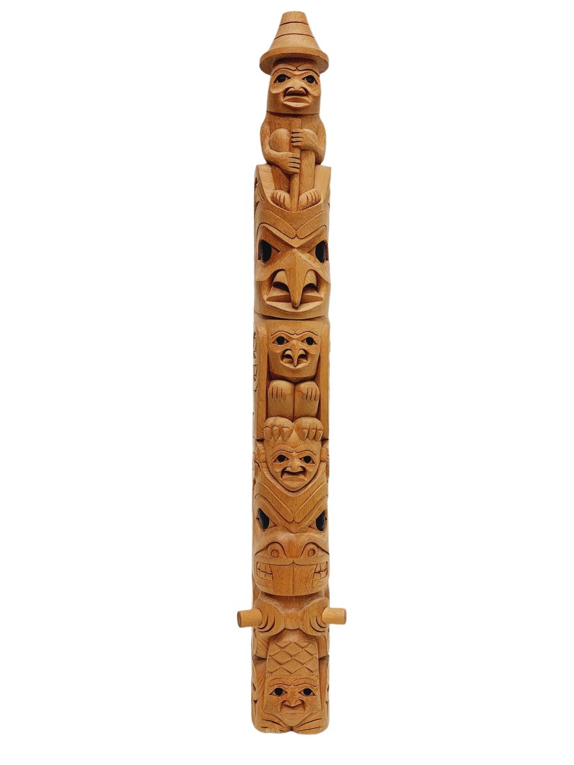 Wilfred Sampson Northwest Coast Native American Carved Wood Totem (1 of 9)