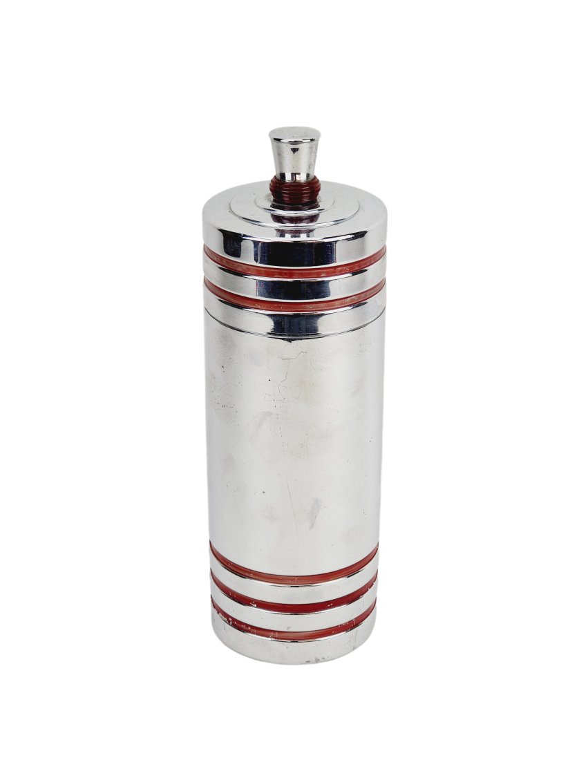 Art Deco Red  CHASE 'Gaiety' Chrome Cocktail Shaker (1 of 7)