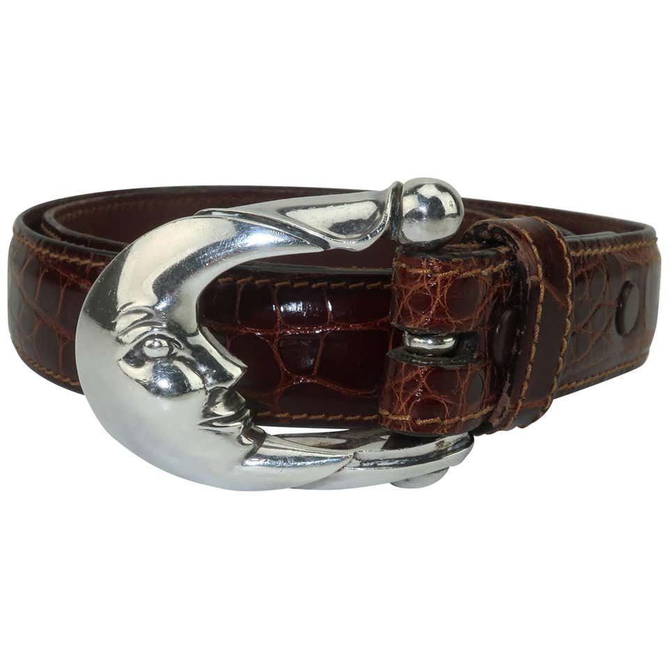 Barry Kieselstein-Cord Sterling Silver Moon Buckle With Alligator Belt, 1988 (1 of 12)