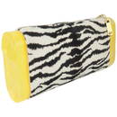 Edie Parker Zebra Print Calf Hair & Acrylic Clutch Handbag