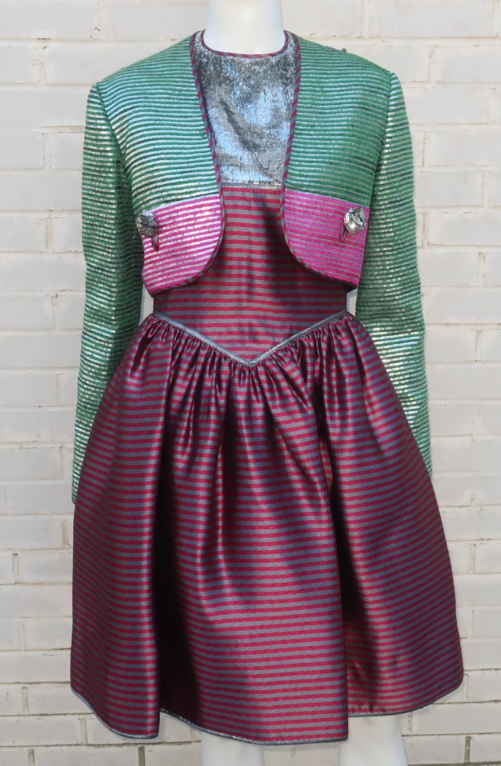 Geoffrey Beene Panne Velvet & Silk Dress With Bolero Jacket, 1980's (1 of 14)