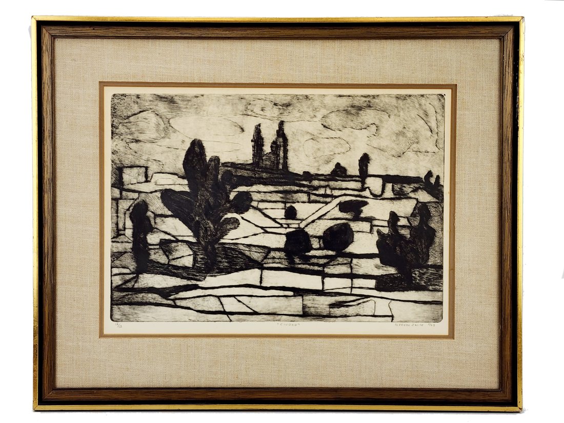 Alfredo Zalce Landscape  Print Signed MCM (1 of 7)