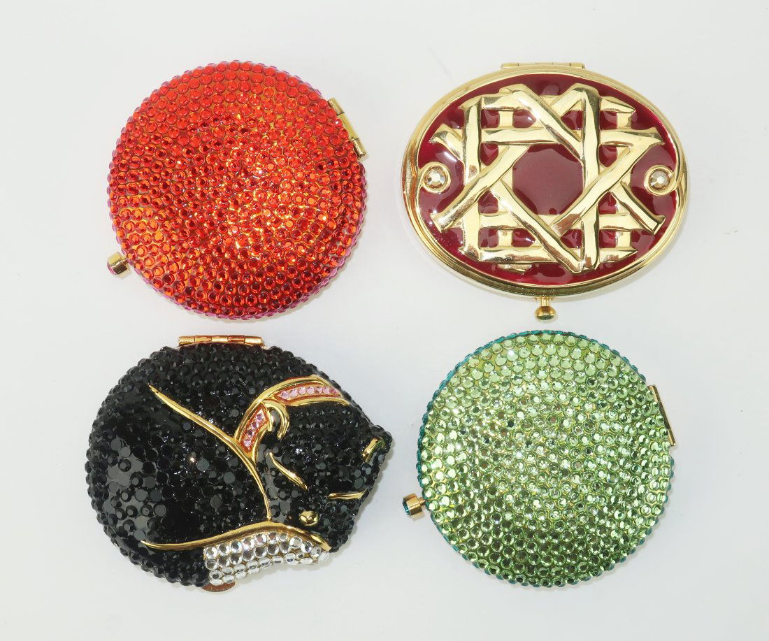 Four Estee Lauder Pave Crystal Mirrored Compacts (1 of 8)