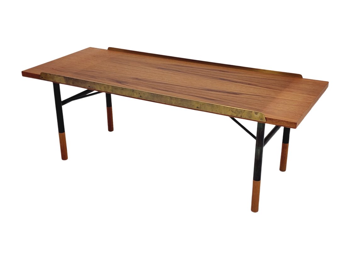 Early Finn Juhl Teak Wood & Brass Bench Table B0101 MCM (1 of 6)
