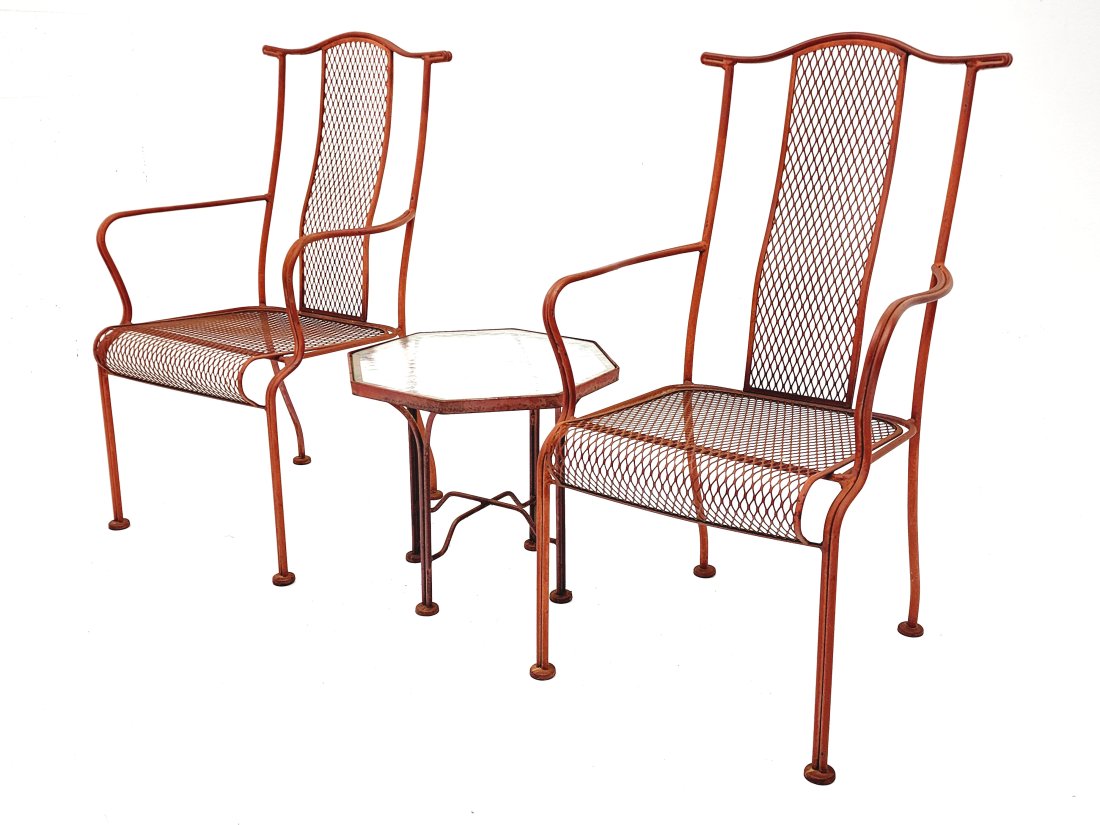 Salterini 1960s Asian Modern Iron Patio Table & Chair Set (1 of 7)