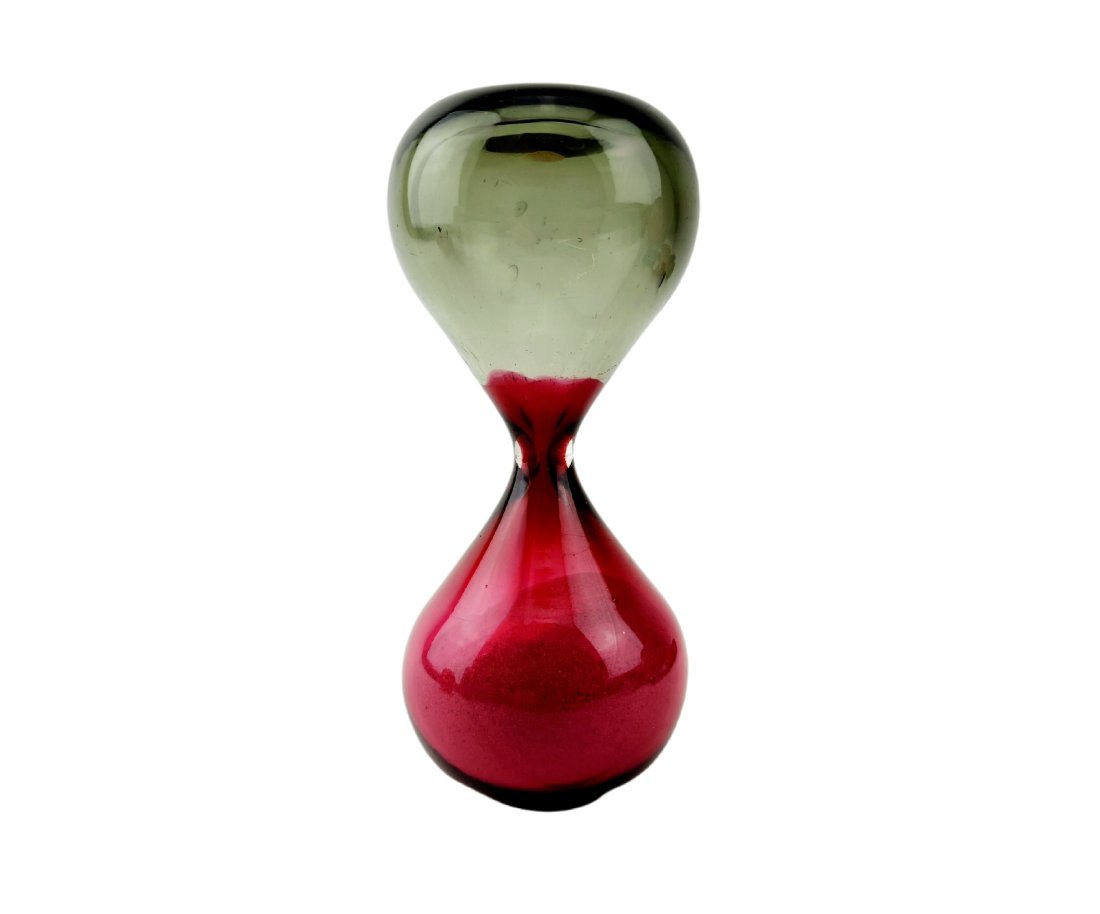 Clessidra Art Glass Hourglass in Grey and Red by Venini (1 of 5)