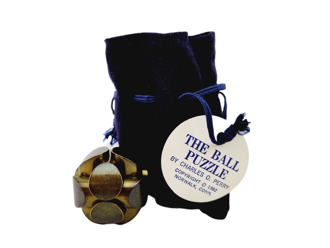 Vintage Charles O. Perry Brass Metal Puzzle Ball Signed (1 of 5)