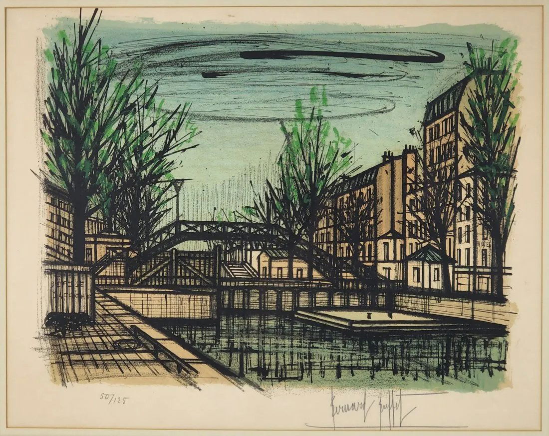 Mid Century Moderrn Bernard Buffet Signed Cityscape Art (1 of 7)