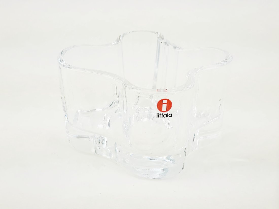 Vintage Alvar Alto Scandinavian Modern Art Glass Candle Holder for Iittala (1 of 5)
