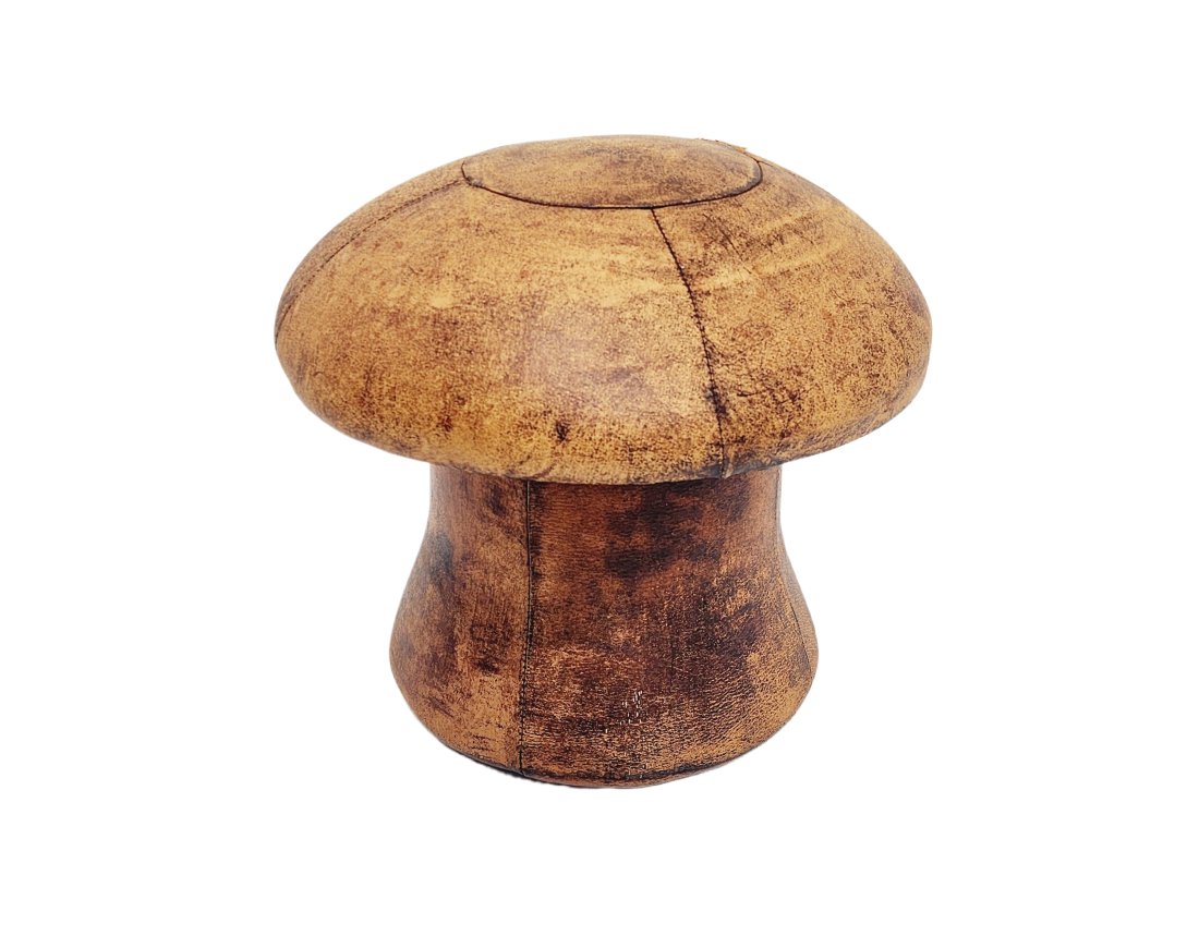 Mushroom Leather Footstool (1 of 5)