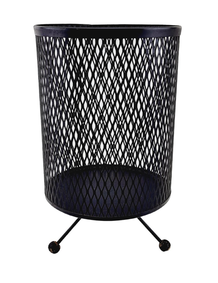 Mid Century Modern Metal Wastebasket Ball Feet (1 of 6)