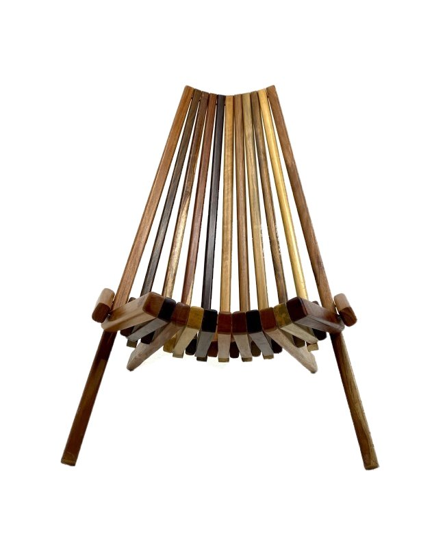 Modern Mixed Wood Folding Clam Chair (1 of 7)