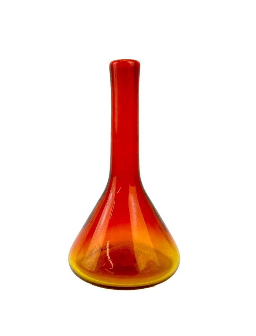 Blenko Bud Vase Lab Bottle Amberina (1 of 3)