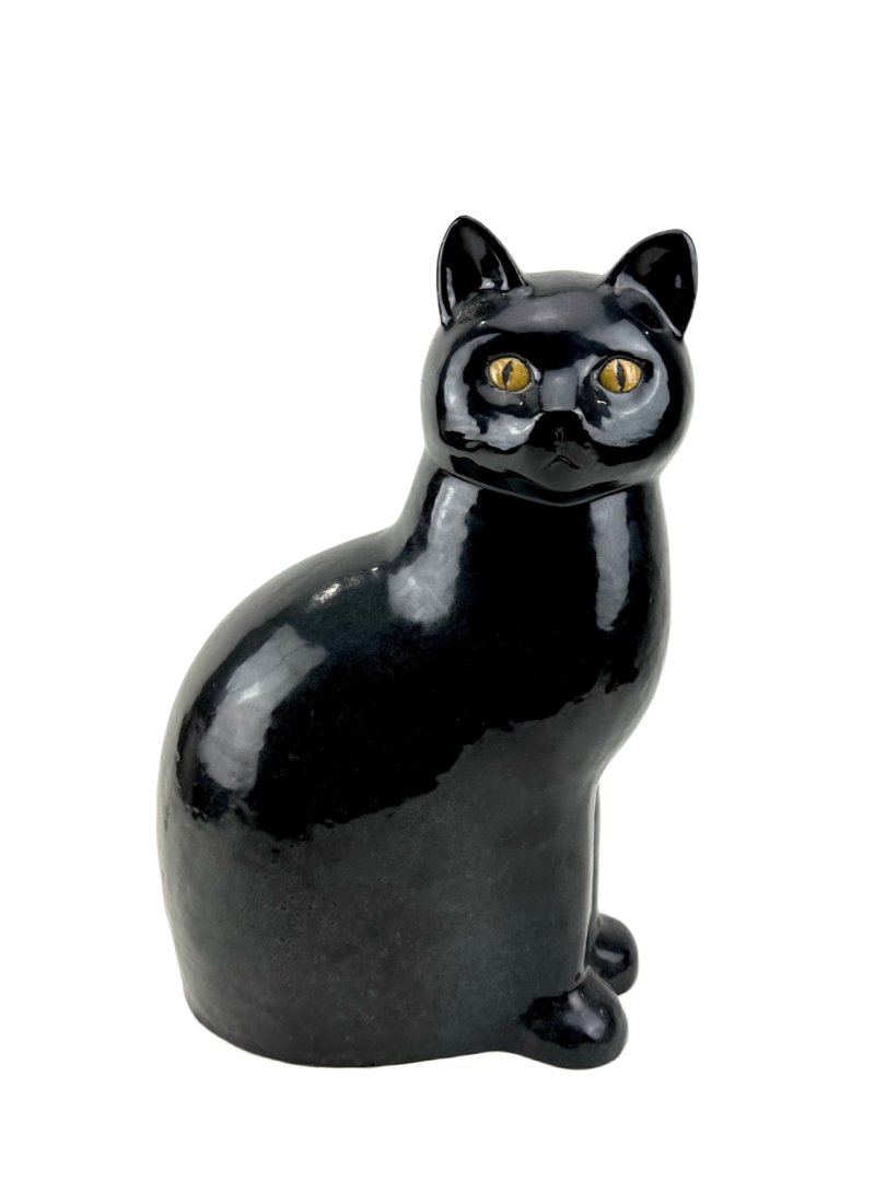 Lisa Larson for Gustavsberg, Large Version Murre Black Cat Art Pottery (1 of 6)