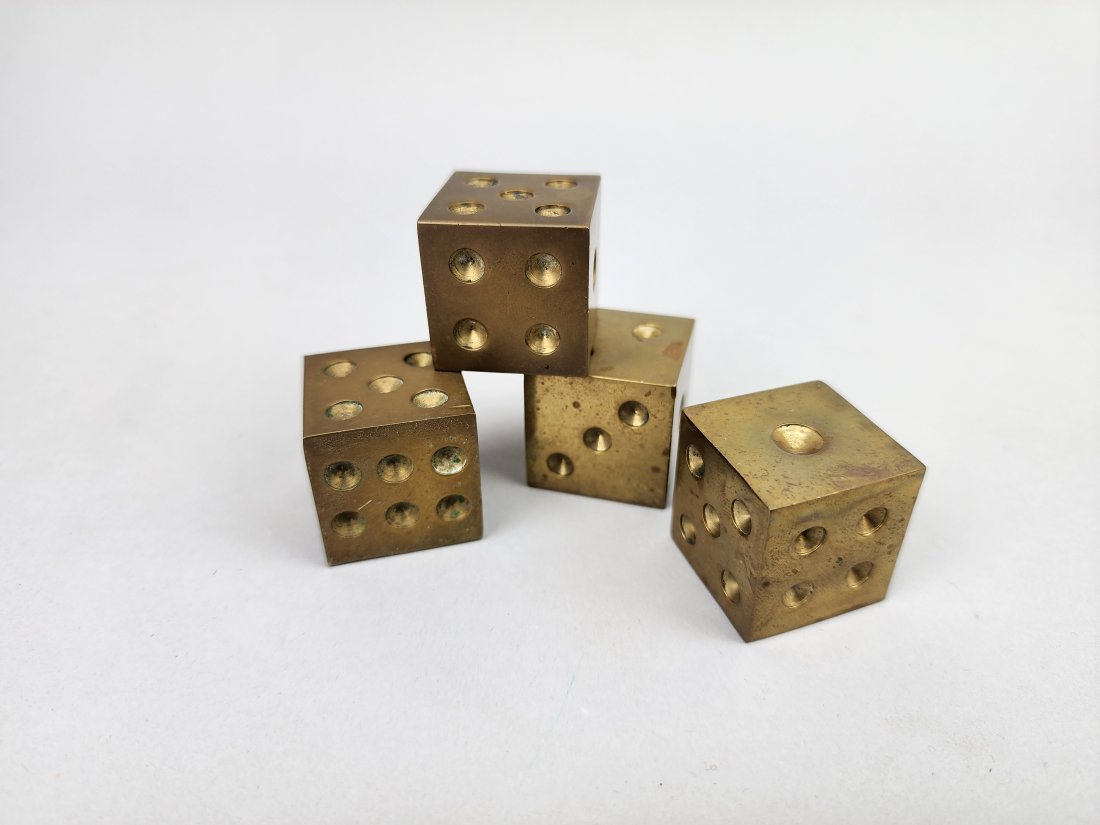 Solid Brass Dice Set Paperweights (1 of 6)
