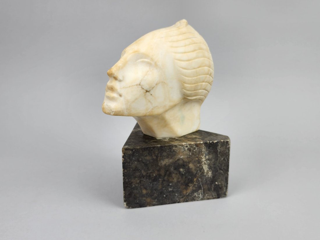 Antique Art Deco Alabaster Bust of Female Figure (1 of 8)