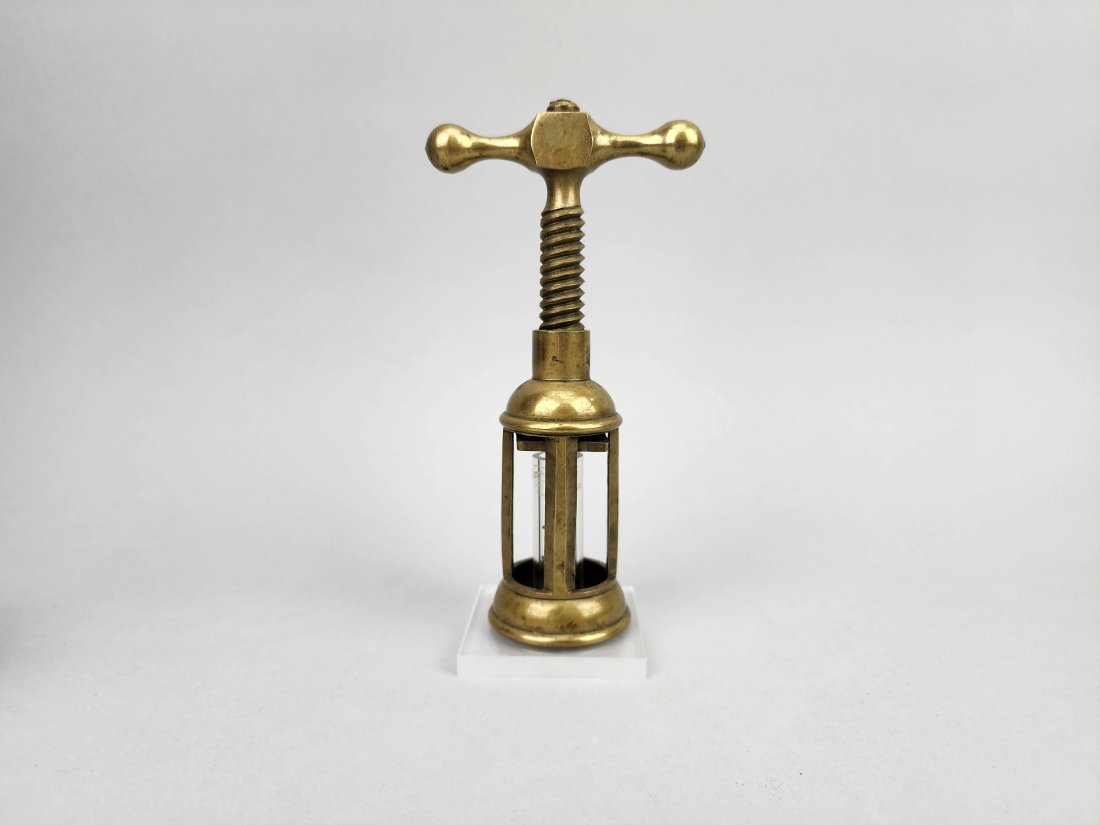 Antique Solid Brass Italian Corkscrew Bottle Opener (1 of 5)