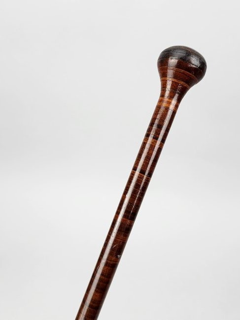 Antique Stacked Leather Cane w/ Brass Ferrule (1 of 7)