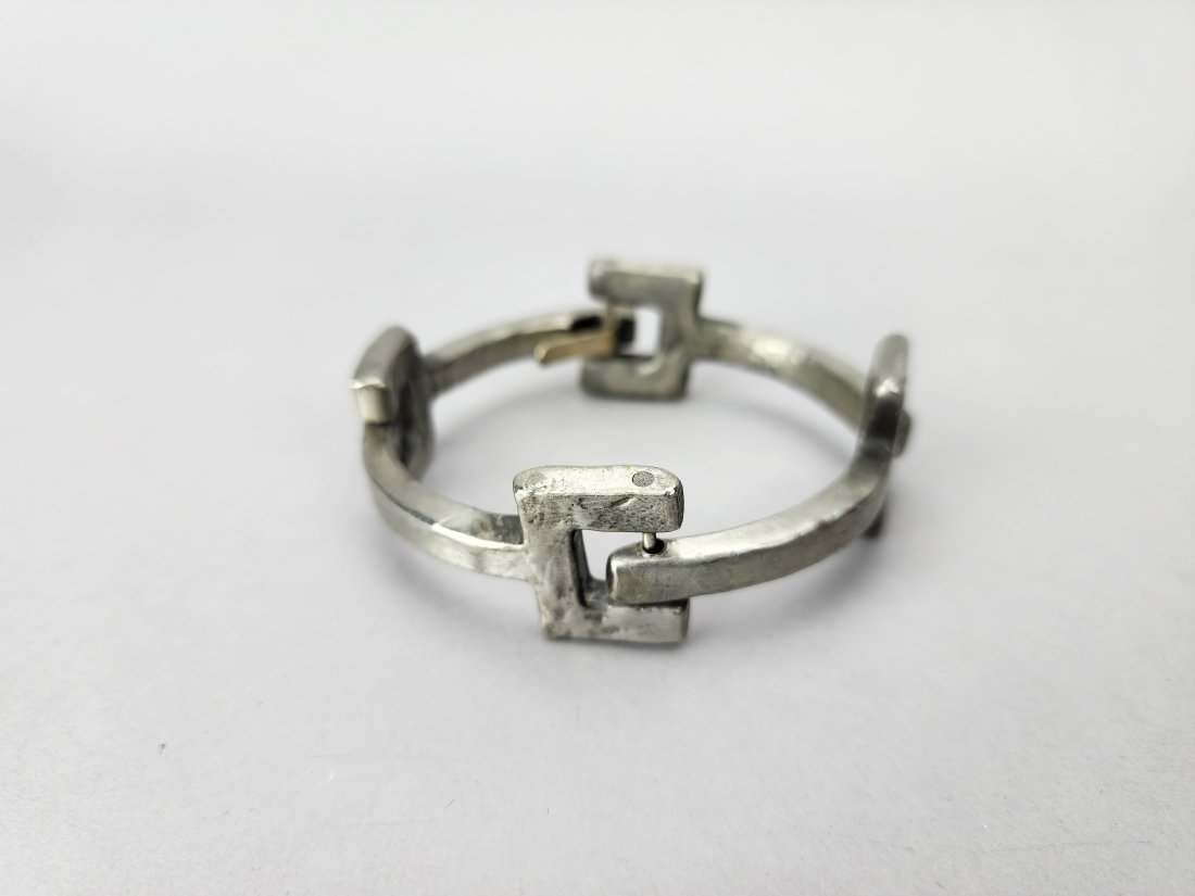 Vintage Anders Anderson 1960s Pewter Cuff Bracelet (1 of 5)
