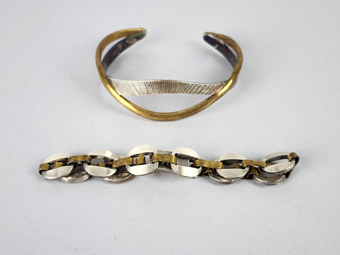 Vintage Sterling Mixed Metal Bracelets (1 of 5)