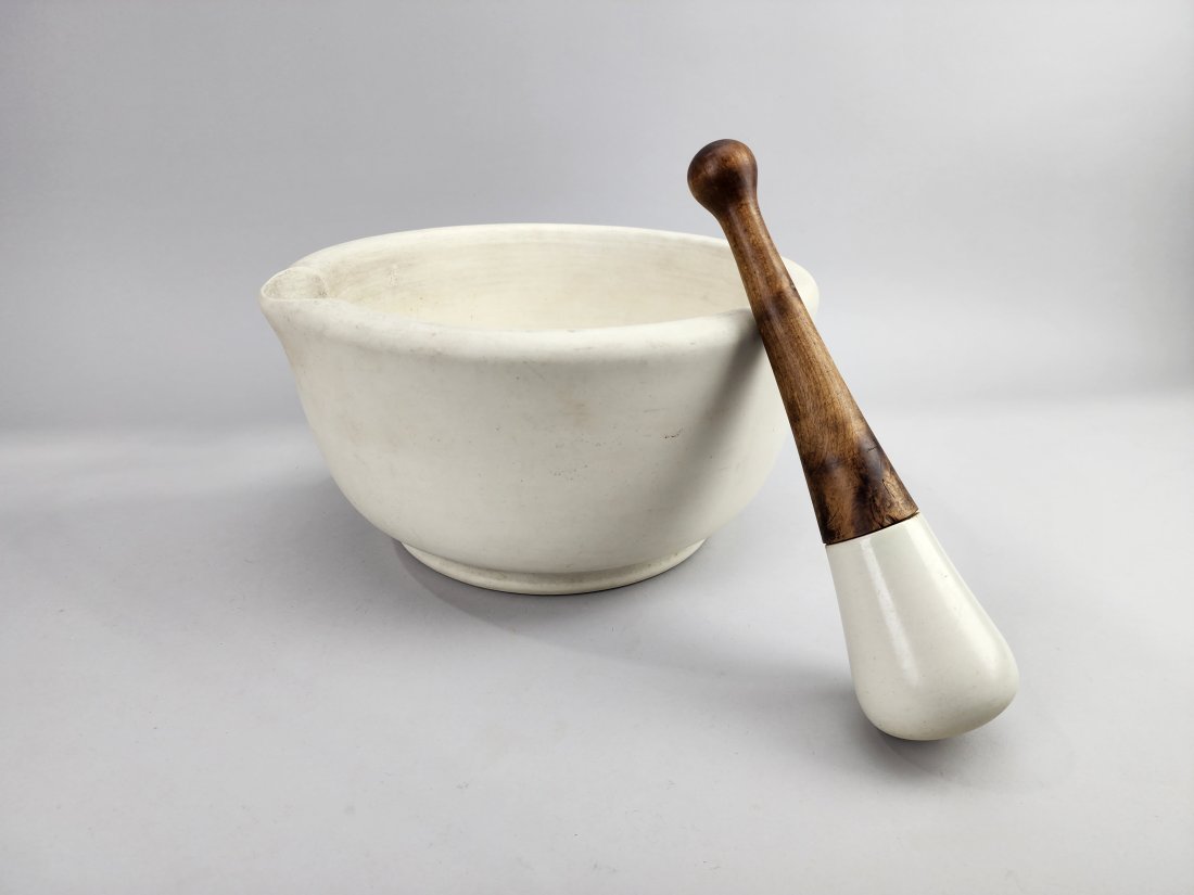 Extra Large Stone Apothecary Mortar & Pestle with Wood Handle (1 of 9)