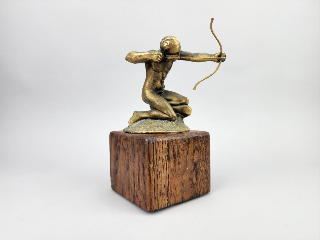 Art Deco Style Bronze Pierce Arrow Hunter Hood Ornament Sculpture (1 of 9)
