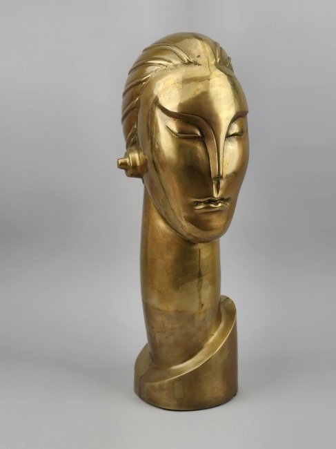 Vintage Art Deco Style Brass Head Sculpture (1 of 7)