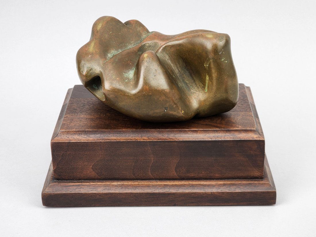 Vintage Abstract Solid Bronze Modern Sculpture Signed (1 of 8)