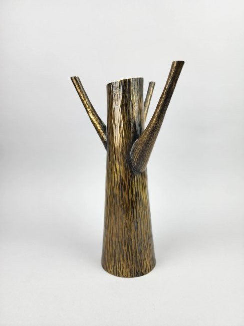 Israeli Hammered Bronze Tree Sculpture Vase (1 of 6)