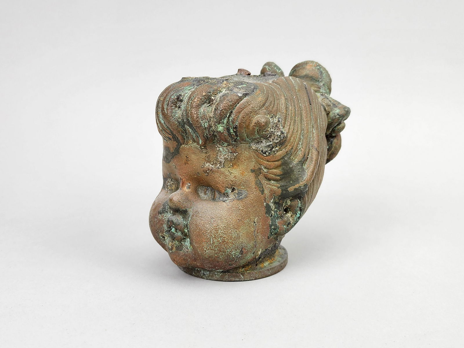 Vintage Toy Baby Doll Head Copper Mold Industrial Era (1 of 5)