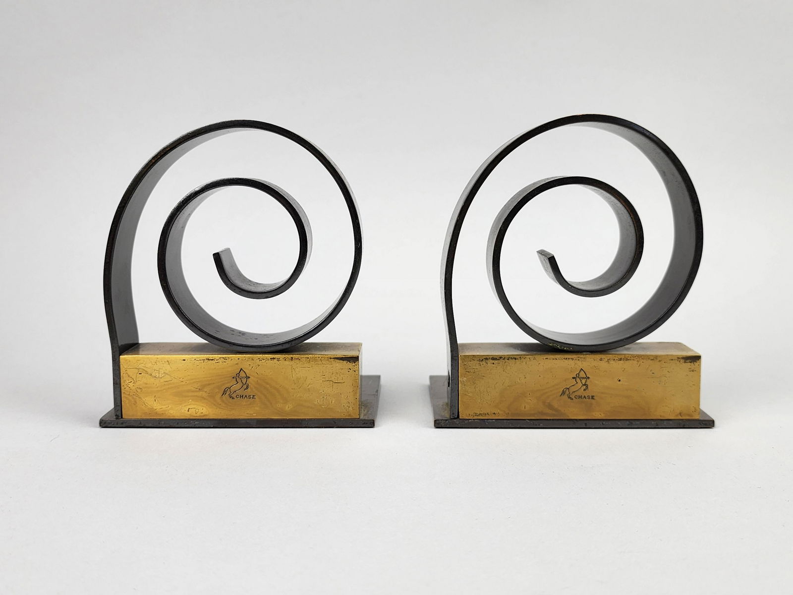 Walter Von Nessen for Chase Copper & Brass Spiral Bookends (1 of 6)