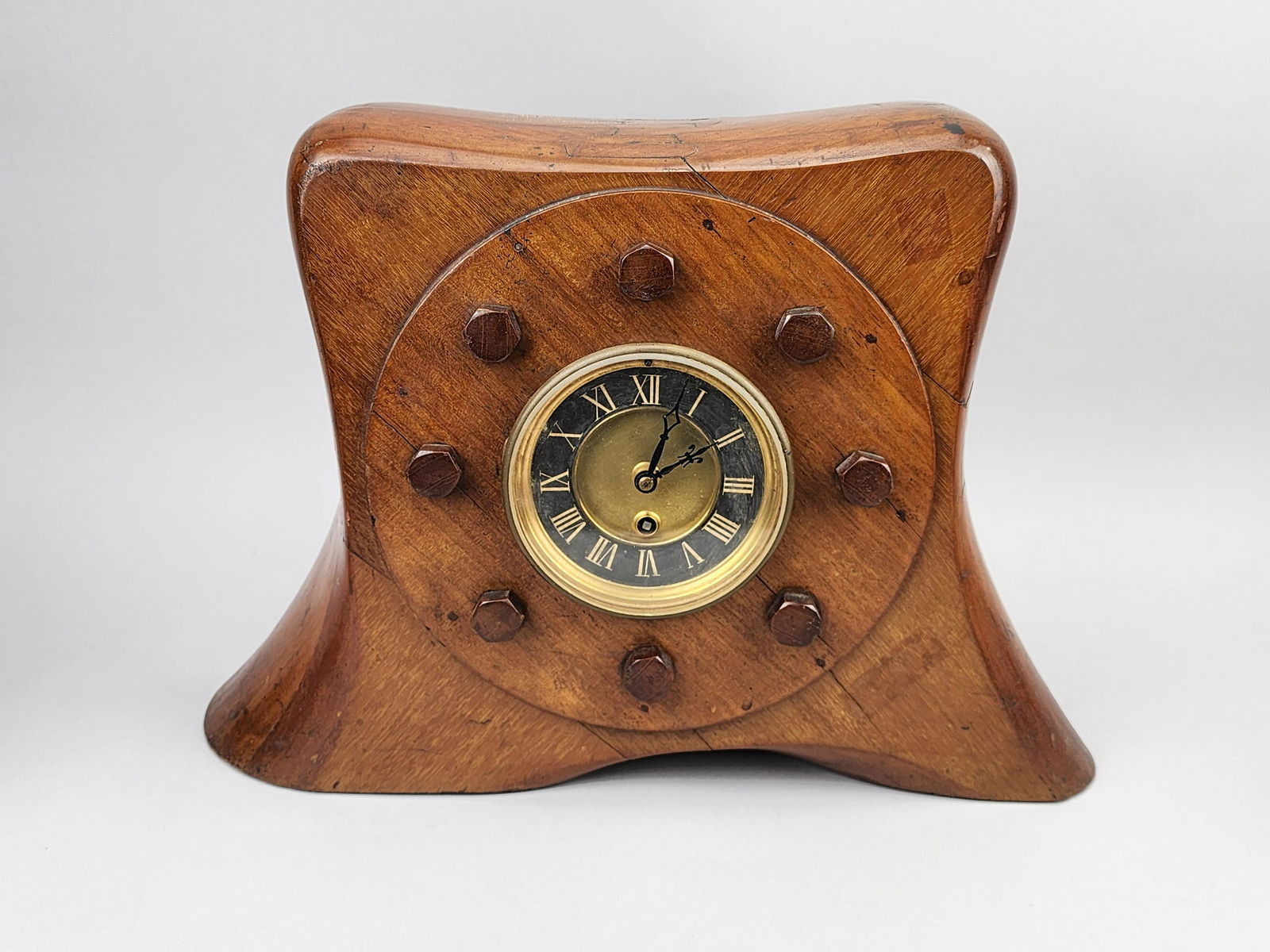 Antique Wood Airplane Propeller Hub Mantle Clock (1 of 11)