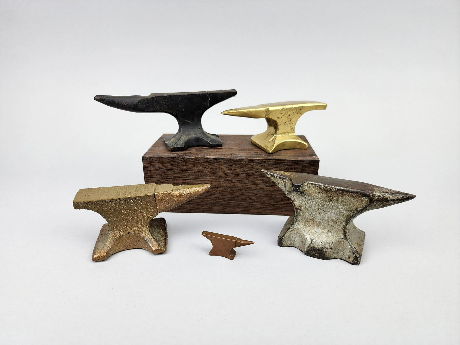 Antique Jewelers Anvil Lot of 5 - Brass, Metal, Copper & Pot Metal (1 of 4)