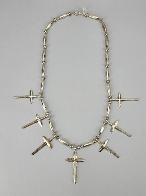 Vintage Sterling Silver Cross Pendants Necklace (1 of 7)
