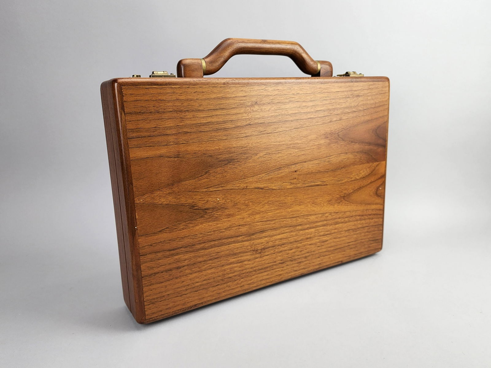 Vintage Wood Briefcase Attache with Brass by Jeffrey Benjamin (1 of 9)