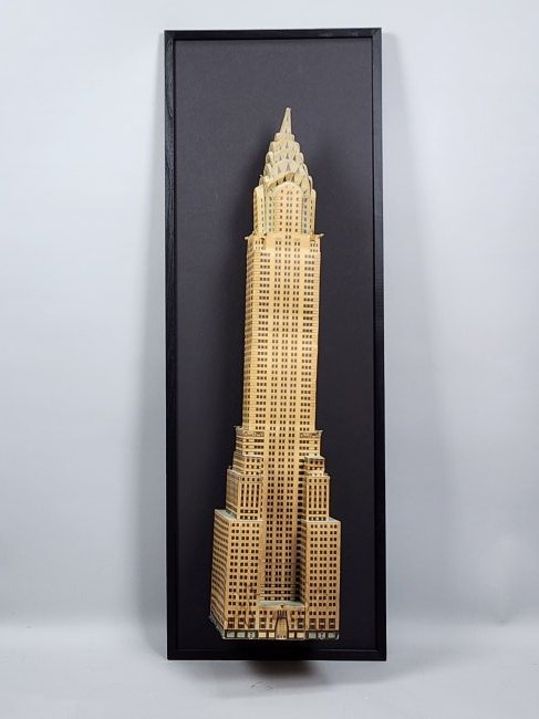 Vintage Empire State Building Paper Art Sculpture Framed Art (1 of 6)