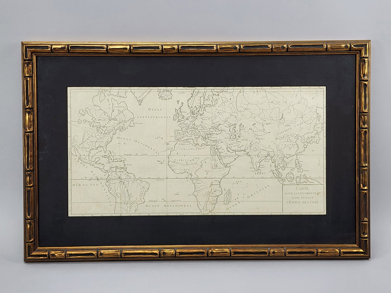 Antique Carte Pour L' Intelligence Du Livre Institute L' Esprit De S Loix Old World Framed Map (1 of 6)