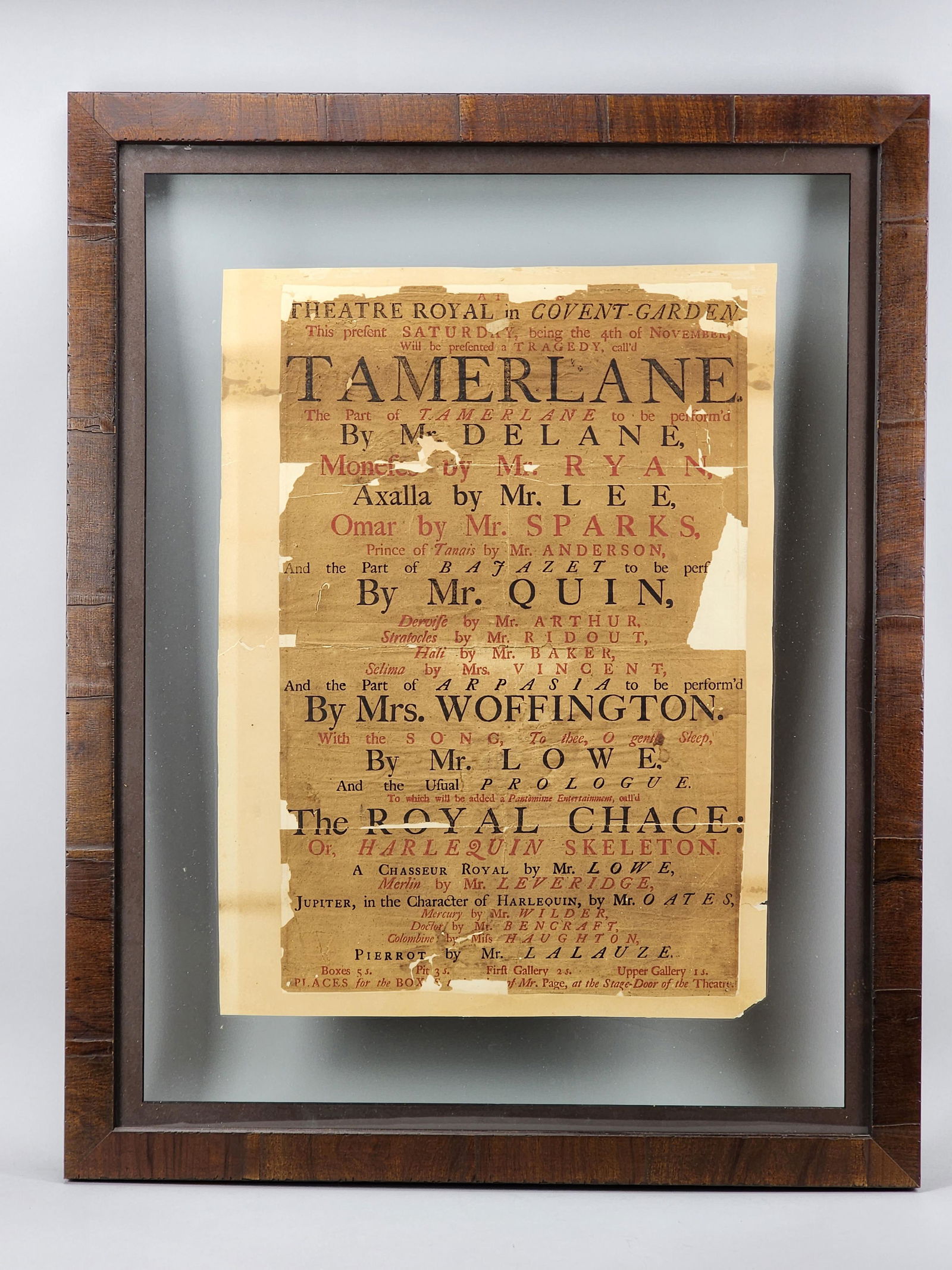 18th Century Tamellane Theatre James Quinn Play English Poster (1 of 6)