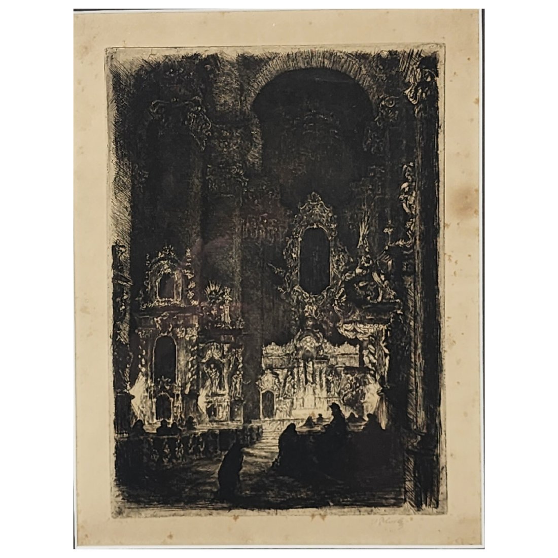 VLADIMIR SILOVSKY (1891-1974) Etching: Cathedral in Prague (1 of 8)