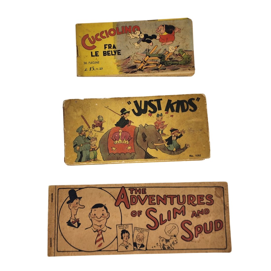 Vintage Comic Strip Books, Cucciolino, Just Kids & The Adventures of Slim and Spud (1 of 12)