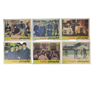 BEATLES, A Hard Day's Night Movie Lobby Cards Group of 6: Vintage 1964 Printed in USA Lobby Cards for the Beatles, A Hard Day's Night. Group of 6. Measure about 11" x 14" each.