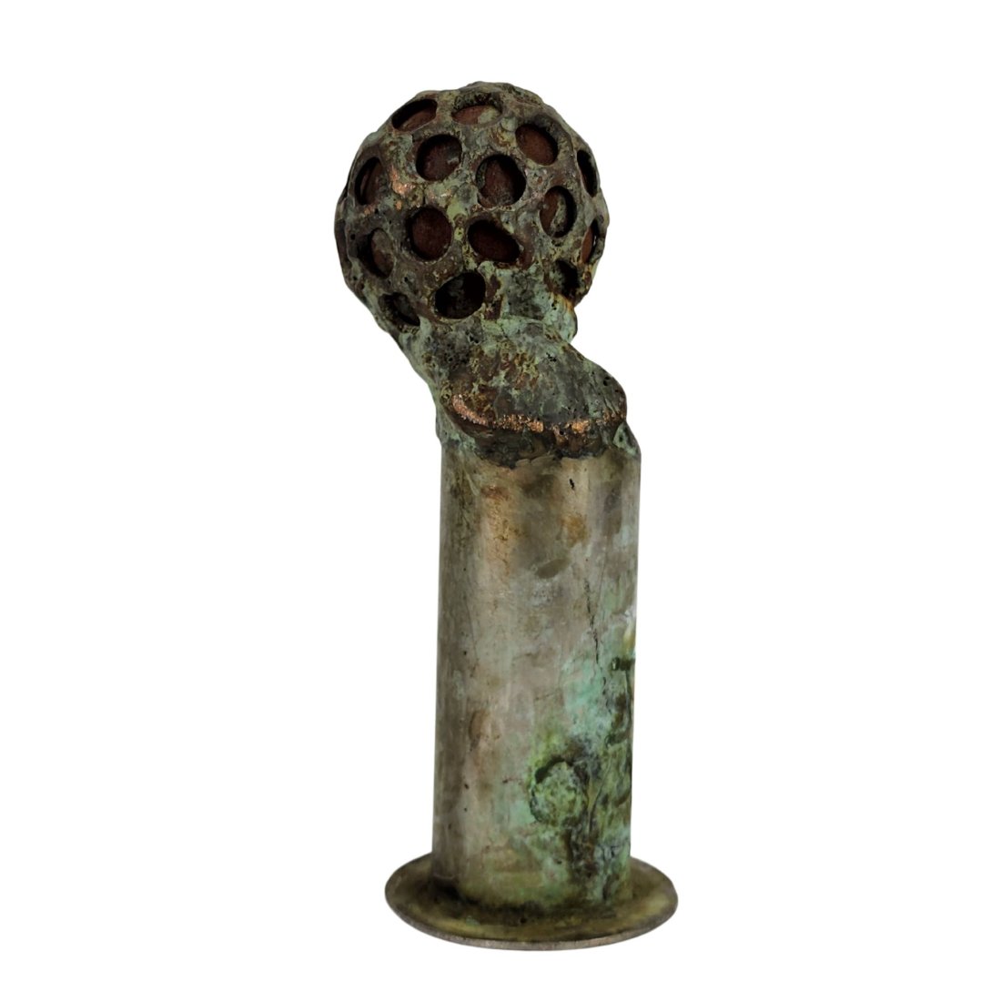 Modern Brutalist Orb Copper Welded Steel Sculpture Signed (1 of 7)