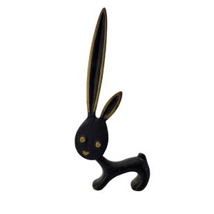 WALTER BOSSE for Herta Baller Austria Bronze Rabbit Pretzel Holder: Vintage 1950s mid century modern whimsical stylized rabbit bronze sculpture pretzel holder designed by Walter Bosse for Herta Baller of Austria. Would work well as a ring or jewelry holder as well. Me