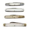 Pearl & Cracked Ice Handle Estate Pocket Knives Lot of 4