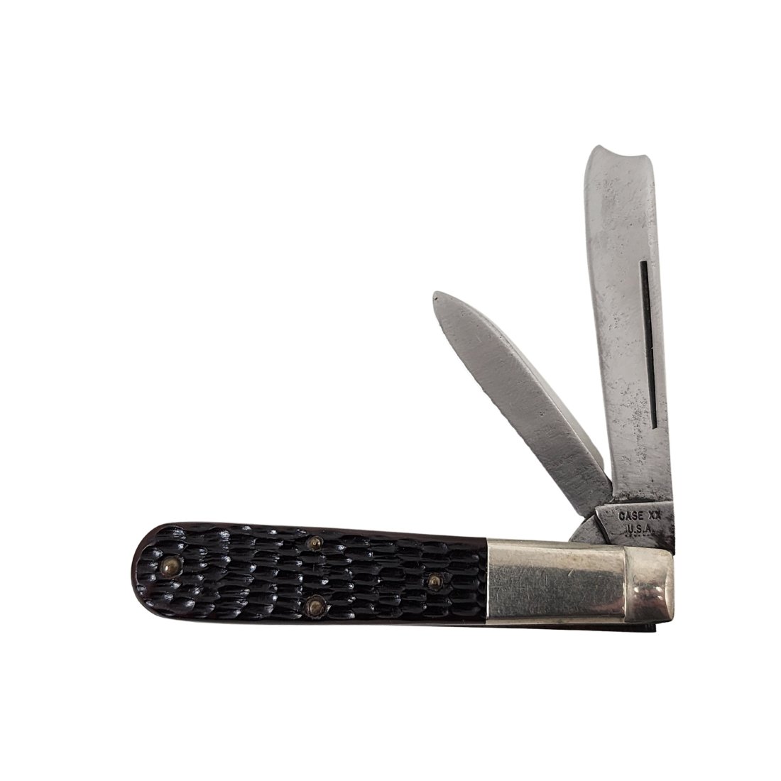 Case XX USA 6205 R Pocket Knife Razor: Vintage Case XX shaving razor pocket knife 1971 bone handle one arm man razor. Measures 3 3/4" closed.