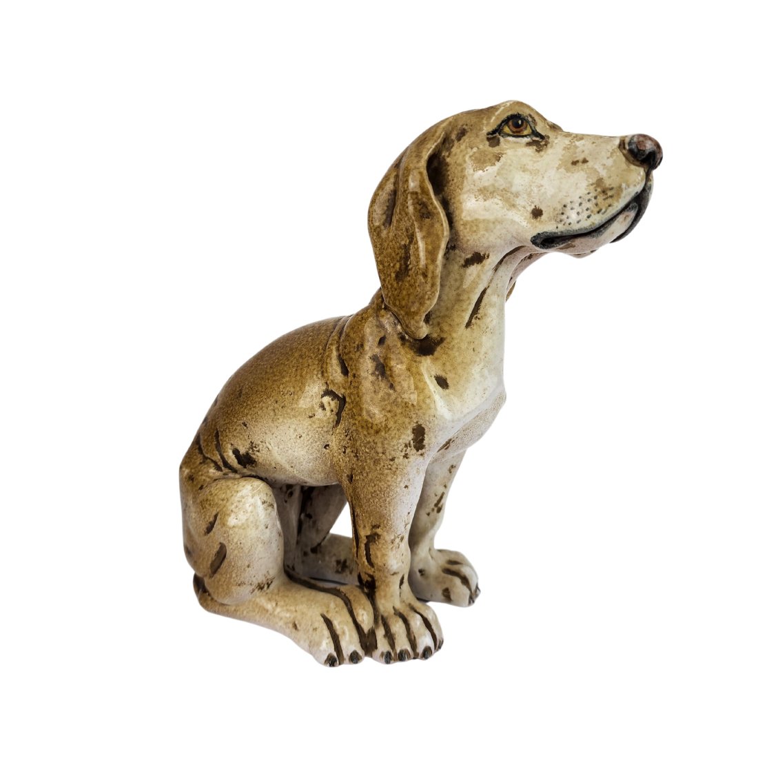 Vintage Italian Art Pottery Dog Sculpture Doorstop (1 of 6)