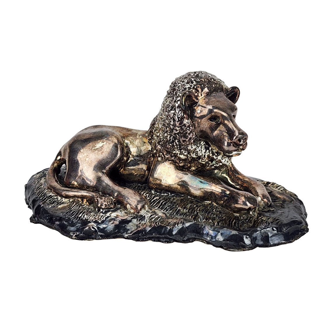 .925 Silver Resting Lion Sculpture (1 of 9)