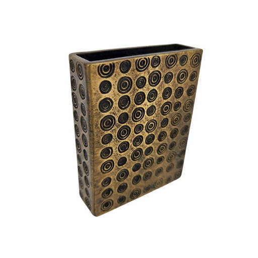 Celia Landman Modernist Bronze Target Bud Vase